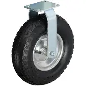 Relaxdays Bockrolle, 3.50-6, Traglast 120 kg, Gummi, Stahlplatte, luftbereift, Schwerlastrad, Gummirolle, schwarz/silber