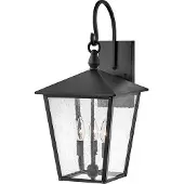 HINKLEY Außen Wandlaterne, Alu, Messing, Glas, schwarz, H 58,5 cm