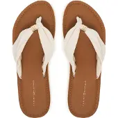 Tommy Hilfiger Zehentrenner "TH LTR FOOTBED SUMMER SANDAL" Sommerschuh, Strandschuh, Dianette, Flat mit Logoemblem