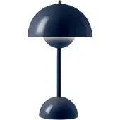 Andtradition Flowerpot VP9 LED-Akku-Tischlampe stahlblau IP44, &TRADITION &Tradition, Flowerpot VP9, dimmbar, Blau, für Wohnzimmer, Kunststoff, Design