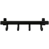 Proregal Kompakte Aluminium Wandgarderobe mit 4 Kunststoffhaken | HxBxT 10x41x7,5cm | Schwarz