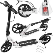 Kruzzel 26141 Zusammenklappbarer Roller Hyperion W, gefedert, 200-mm-Räder, schwarz-weiß