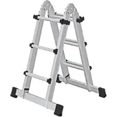 Proregal Teleskopleiter 4-Teilig mit Traverse 4 x 3 Sprossen