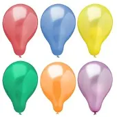 Papstar Luftballons Ø 25 cm, farbig sortiert, Metallic-Design | Beutel (6 Stück)