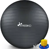 Tresko Gymnastikball Anti-Burst, mit Luftpumpe, Ø 75 cm, anthrazit, belastbar bis 300 kg