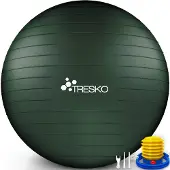 Tresko Gymnastikball Anti-Burst, mit Luftpumpe, Ø 65 cm, smaragdgrün, belastbar bis 300 kg