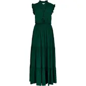 Apricot Maxikleid "Maxikleid mit V-Ausschnitt" mit Rüschen