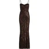 Vera Mont Abendkleid mit Pailletten in Dark Maroon | Gr.: 40