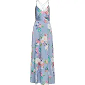 Vera Mont Abendkleid mit V-Ausschnitt in Blue/Rosé | Gr.: 42