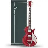 Hartwood Speedway Vibrato E-Gitarre & Hartschalenkoffer Lippenstiftrot