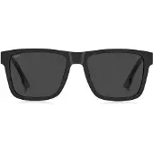 BOSS Mattschwarze Sonnenbrille mit Logo-Einsatz Grösse ONESI