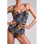 Marlies Dekkers Acapulco Petunia Purple Plunge Balcony Bathing Suit Größe: 70E | Badeanzüge Outlet | Damen | Violett
