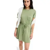 Roxy Jerseykleid "Sunny Expedition Solid", Damen, Gr. S, grün (olivgrün), Obermaterial: 60% Baumwolle, 40% Polyester., Kleider Jerseykleid