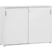 Proregal Schiebetürenschrank Hippo Large HxBxT 120 x 160 x 40 cm 3 Fächern & 2 Schiebetüren Lichtgrau