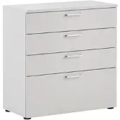 Proregal Schubladenschrank Hippo HxBxT 84 x 80 x 40 cm 4 Schubladen Lichtgrau