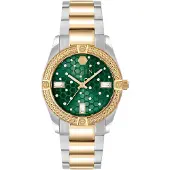Philipp Plein Uhr Damen Plein Icon Chain Grün‑Gold PW1FA0325