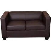 Mendler 2er Sofa Couch Loungesofa Lille Kunstleder, coffee