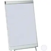 Relaxdays 2x Flipchart Papier, liniert Weiß,Silber