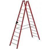 Proregal Stufen-Stehleiter Beidseitig Begehbar GFK & Alu 2 x 12 Stufen