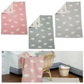 David Fussenegger Babydecke David Fussenegger Lena Rhinos Allover Rosa-75 x 100 cm