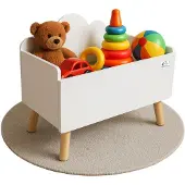 Coemo Aufbewahrungskiste LILO, offene Truhe aus Holz | MDF Spielzeugkiste in Weiß