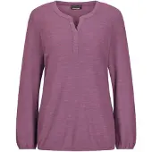 Goldner Langarmshirt "Elegante Bluse mit Zierblende, Rundhals" Gummibündchen