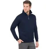 Trigema Sweatshirt "Sweatshirt mit Reißverschluss", Damen, Gr. XXL, blau (navy), Sweatware, 70% Baumwolle, 30% Polyester, Basic, lang, ohne Ausschnitt, Sweatshirts Sweatshirt