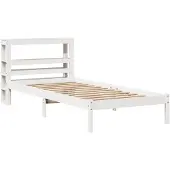 Syfax Massivholzbett ohne Matratze Weiß 90x200 cm Kiefernholz