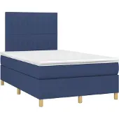 Syfax Boxspringbett mit Matratze Blau 120x190 cm Stoff