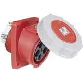 Pce 435-6 CEE-Anbausteckdose 63A 5-polig 6h IP67 I Power Twist Wandsteckdose I Industriesteckdose 400V I Flanschmaß 100x112 mm I wasserdicht