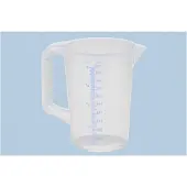 Hünersdorff Messkanne 1000ml Polypropylen Durchmesser 117 x Höhe 165mm blaue Skala 10:10 transparent - 936000