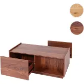 Mendler Couchtisch HWC-J78, Wohnzimmertisch Beistelltisch Sofatisch, Schublade, MDF 110x50x40cm Walnuss-Optik