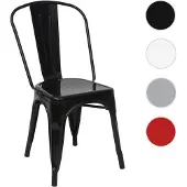 Mendler Stuhl HWC-A73, Bistrostuhl Stapelstuhl, Metall Industriedesign stapelbar schwarz