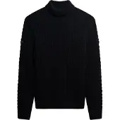 Superdry für Herren. M6110673A Jacob Cable Roll navy Pullover (S), Lässig, Wolle, Langarm, Marine