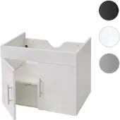 Mendler Waschbeckenunterschrank HWC-D16, Waschtischunterschrank Waschtisch Unterschrank Badmöbel, hochglanz 60cm weiß