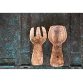 Grün & Form Olivenholz Salatbesteck Provence Mini, 18cm