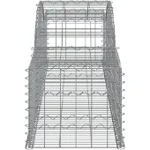 vidaXL Gabionen mit Hochbogen 15 Stk. 300x50x40/60 cm Verzinktes Eisen