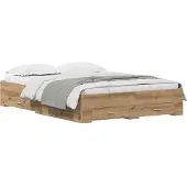 vidaXL Bettrahmen Artisan-Eiche 160 x 200 cm Holzwerkstoff