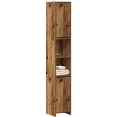 vidaXL Badschrank Altholz-Optik 30x30x183,5 cm Holzwerkstoff