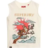 Superdry für Damen. W6011781A Tattoo T-shirt weiß (S), Lässig, Baumwolle, Ärmellos / Hosenträger