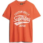 Superdry für Herren. M1011905A Kupferlabel-T-Shirt orange (S), Lässig, Baumwolle, Kurzarm