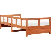 vidaXL Tagesbett mit Matratze Wachsbraun 90x200 cm Massivholz Kiefer