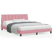 vidaXL Bettgestell ohne Matratze "Hanko" Rosa 160x200 cm Samt