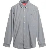 Superdry für Herren. M4011037A Classic Oxford L/S Hemd grau (XXL), Lässig, Baumwolle, Langarm