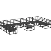 vidaXL Gartensofa-set 11 stk. Schwarz Aluminium