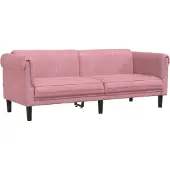 vidaXL 3-tlg. Sofagarnitur Rosa Samt
