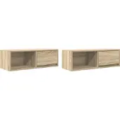 vidaXL TV-Schränke 2 Stk. Sonoma-Eiche 80x31x25,5 cm Holzwerkstoff