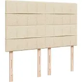 vidaXL Ottoman-Bett mit Matratze & LEDs Creme 140x200 cm Stoff