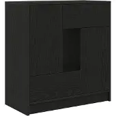 vidaXL Sideboard mit Schubladen und Türen Schwarz Eichen-Optik