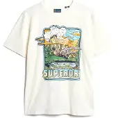 Superdry für Herren. M1011921A T-shirt Neon Travel weiß (XXL), Lässig, Baumwolle, Kurzarm